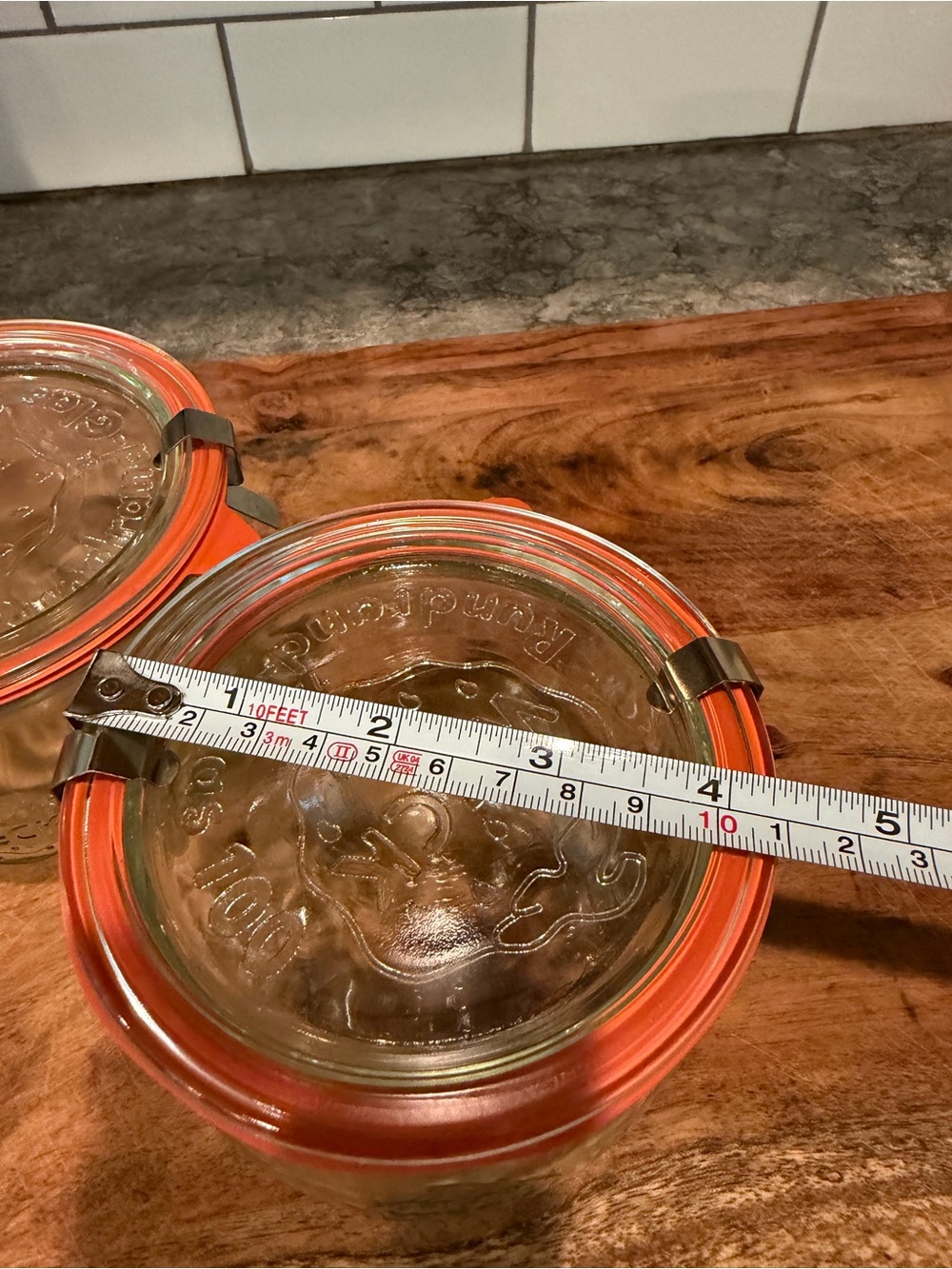 (3) WECK Tulip Jars (2) 744 (1/2 Liter) + (1) 746 (1/3 Liter) w/ stay fresh lids - Picture 5 of 7